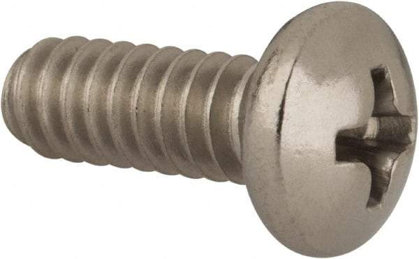 Value Collection - #10-24 UNC, 1/2" Length Under Head Phillips Drive Machine Screw - Pan Head, Grade 316 Stainless Steel, Uncoated, Without Washer - Exact Tool & Supply