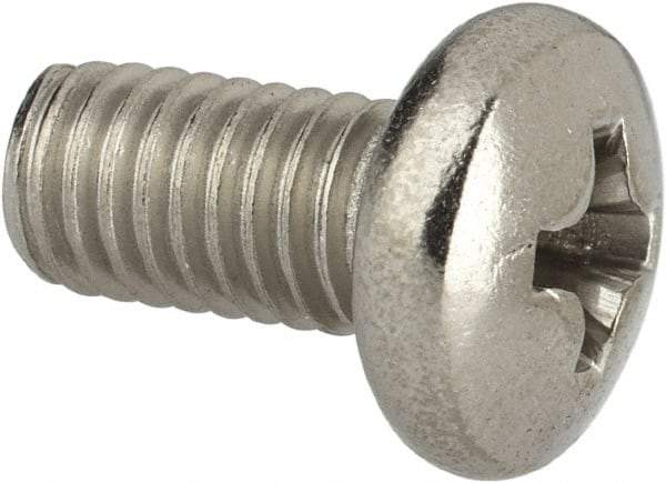 Value Collection - #10-32 UNF, 3/8" Length Under Head Phillips Drive Machine Screw - Pan Head, Grade 316 Stainless Steel, Uncoated, Without Washer - Exact Tool & Supply