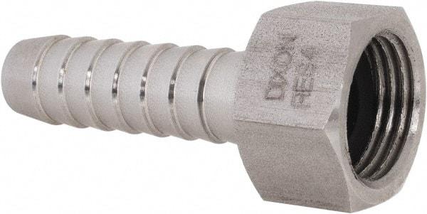 Dixon Valve & Coupling - 1/2" Stainless Steel Suction Female Coupling withNut - Short Shank - Exact Tool & Supply