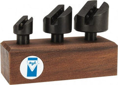 Made in USA - 3 Piece, 1/2" Shank Diam, 3/4" to 1-3/8" Max Head Diam, Straight Shank, Fly Cutter Set - 1 Bit Per Cutter, 3/16 to 5/16" Tool Bit, Multiple Head Diams, Includes Wood Block - Exact Tool & Supply