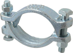 Dixon Valve & Coupling - 3-1/4 to 3-1/2" OD, Double Bolt Iron Clamp - Plated Malleable Iron - Exact Tool & Supply