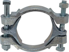 Dixon Valve & Coupling - 3-1/2 to 3-13/16" OD, Double Bolt Iron Clamp - Plated Malleable Iron - Exact Tool & Supply