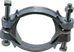 Dixon Valve & Coupling - 4-1/32 to 4-9/32" OD, Double Bolt Iron Clamp - Plated Malleable Iron - Exact Tool & Supply