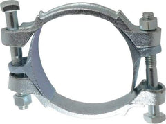 Dixon Valve & Coupling - 4-1/4 to 4-15/16" OD, Double Bolt Iron Clamp - Plated Malleable Iron - Exact Tool & Supply