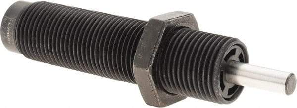 Parker - 3/4-16 Thread, 1/4 Rod Diam, 1/2 Stroke Length, Male Button Shock - 0.66 Shock Outside Diam, 3.81 OAL - Exact Tool & Supply