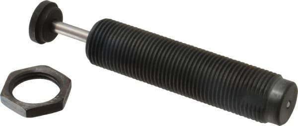 Parker - 1-12 Thread, 1/4 Rod Diam, 0.91 Stroke Length, Male Button Shock - 0.87 Shock Outside Diam, 5.62 OAL - Exact Tool & Supply