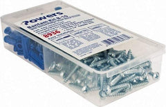 Powers Fasteners - #10 x 1 Screw, 1" Long, 7/8" Thick, Plug Drywall & Hollow Wall Anchor - 1/4" Drill, Plastic, Use in Concrete, & Masonry & Wallboard - Exact Tool & Supply