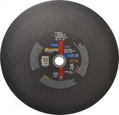 Norton - 14" Aluminum Oxide Cutoff Wheel - 1/8" Thick, 1" Arbor, 4,365 Max RPM, Use with Stationary Tools - Exact Tool & Supply