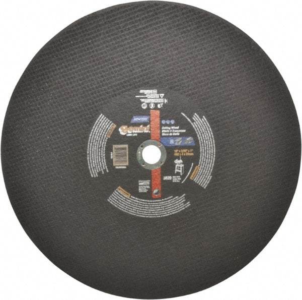 Norton - 16" Aluminum Oxide Cutoff Wheel - 5/32" Thick, 1" Arbor, 3,820 Max RPM, Use with Stationary Tools - Exact Tool & Supply