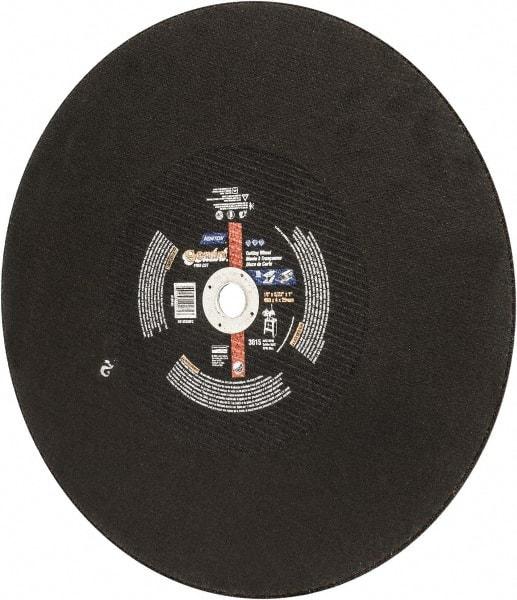 Norton - 18" Aluminum Oxide Cutoff Wheel - 5/32" Thick, 1" Arbor, 3,015 Max RPM, Use with Stationary Tools - Exact Tool & Supply
