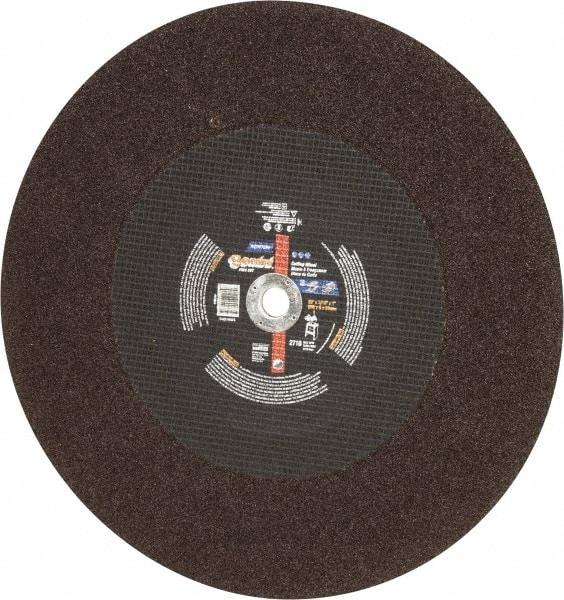 Norton - 20" Aluminum Oxide Cutoff Wheel - 3/16" Thick, 1" Arbor, 2,710 Max RPM, Use with Stationary Tools - Exact Tool & Supply