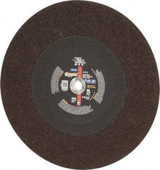 Norton - 20" Aluminum Oxide Cutoff Wheel - 3/16" Thick, 1" Arbor, 2,710 Max RPM, Use with Stationary Tools - Exact Tool & Supply