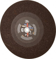 Norton - 20" Aluminum Oxide Cutoff Wheel - 3/16" Thick, 1" Arbor, 2,710 Max RPM, Use with Stationary Tools - Exact Tool & Supply
