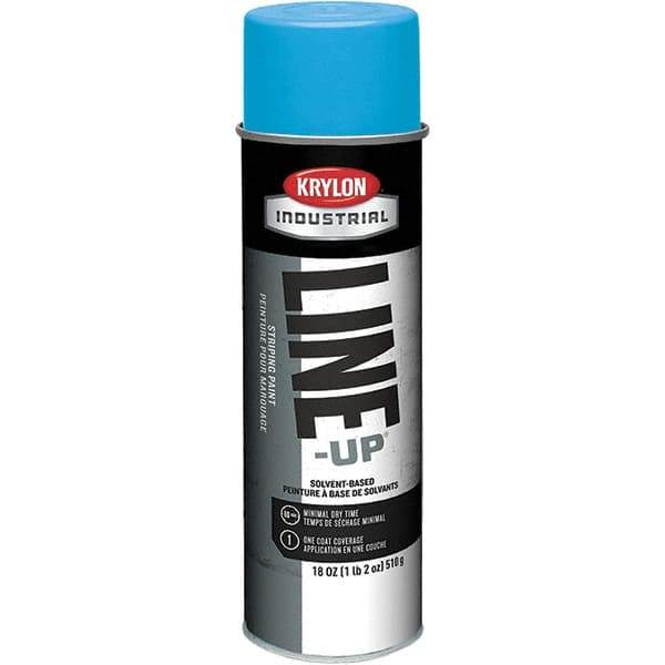 Krylon - 18 fl oz Blue Striping Paint - 234 to 332 Sq Ft/Gal Coverage, Solvent-Based Formula - Exact Tool & Supply