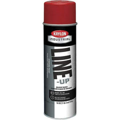 Krylon - 18 fl oz Red Striping Paint - 234 to 332 Sq Ft/Gal Coverage, Solvent-Based Formula - Exact Tool & Supply