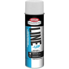 Krylon - 18 fl oz White Striping Paint - 234 to 332 Sq Ft/Gal Coverage, Water-Based Formula - Exact Tool & Supply