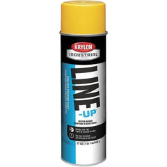 Krylon - 17 fl oz Yellow Striping Paint - 234 to 332 Sq Ft/Gal Coverage, Water-Based Formula - Exact Tool & Supply