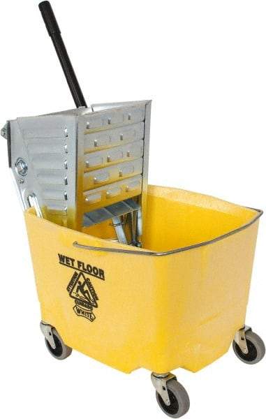 Value Collection - 35 Qt Plastic Metal Bucket & Wringer - 3" Long, Yellow - Exact Tool & Supply