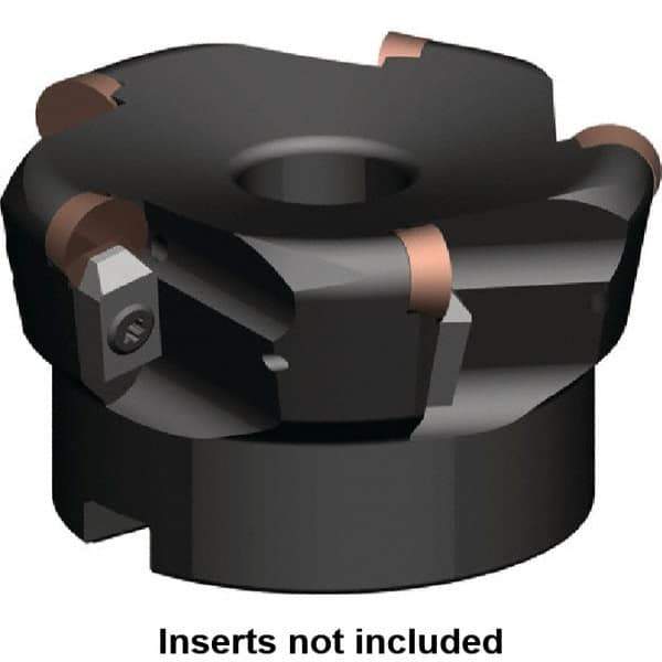 Kennametal - 2-1/2" Cut Diam, 0.249" Max Depth, 3/4" Arbor Hole, 4 Inserts, RP.. 43.. Insert Style, Indexable Copy Face Mill - 14,500 Max RPM, 2" High, Series KSSR-RPGN - Exact Tool & Supply