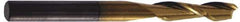 Hertel - 3/4", 3" LOC, 3/4" Shank Diam, 6" OAL, 2 Flute, Solid Carbide Square End Mill - Single End, TiN Finish, Spiral Flute, 30° Helix, Centercutting, Right Hand Cut - Exact Tool & Supply
