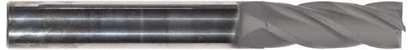 Hertel - 7/16", 2" LOC, 7/16" Shank Diam, 4" OAL, 4 Flute, Solid Carbide Square End Mill - Single End, TiCN Finish, Spiral Flute, 30° Helix, Centercutting, Right Hand Cut, Right Hand Flute - Exact Tool & Supply