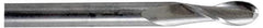 Hertel - 1/2" Diam, 3" LOC, 2 Flute Solid Carbide Ball End Mill - Uncoated, Single End, 6" OAL, 1/2" Shank Diam - Exact Tool & Supply