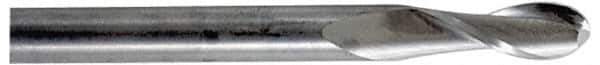 Hertel - 3/4" Diam, 1-1/2" LOC, 2 Flute Solid Carbide Ball End Mill - Uncoated, Single End, 4" OAL, 3/4" Shank Diam - Exact Tool & Supply