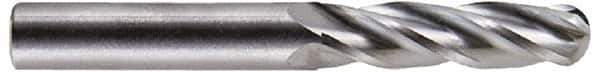 Hertel - 3/4" Diam, 1-1/2" LOC, 4 Flute Solid Carbide Ball End Mill - Uncoated, Single End, 4" OAL, 3/4" Shank Diam - Exact Tool & Supply