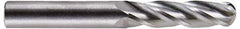 Hertel - 3/4" Diam, 1-1/2" LOC, 4 Flute Solid Carbide Ball End Mill - Uncoated, Single End, 4" OAL, 3/4" Shank Diam - Exact Tool & Supply