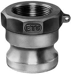 EVER-TITE Coupling Products - 5" Aluminum Cam & Groove Suction & Discharge Hose Male Adapter Female NPT Thread - Part A, 5" Thread, 75 Max psi - Exact Tool & Supply