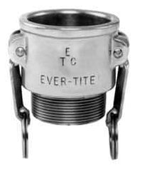 EVER-TITE Coupling Products - 5" Aluminum Cam & Groove Suction & Discharge Hose Female Coupler Male NPT Thread - Part B, 5" Thread, 75 Max psi - Exact Tool & Supply