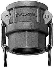 EVER-TITE Coupling Products - 6" Stainless Steel Cam & Groove Suction & Discharge Hose Female Coupler Female NPT Thread - Part D, 6" Thread, 75 Max psi - Exact Tool & Supply