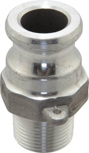 EVER-TITE Coupling Products - 3/4" Aluminum Cam & Groove Suction & Discharge Hose Male Adapter Male NPT Thread - Part F, 3/4" Thread, 250 Max psi - Exact Tool & Supply