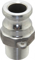 EVER-TITE Coupling Products - 3/4" Aluminum Cam & Groove Suction & Discharge Hose Male Adapter Male NPT Thread - Part F, 3/4" Thread, 250 Max psi - Exact Tool & Supply