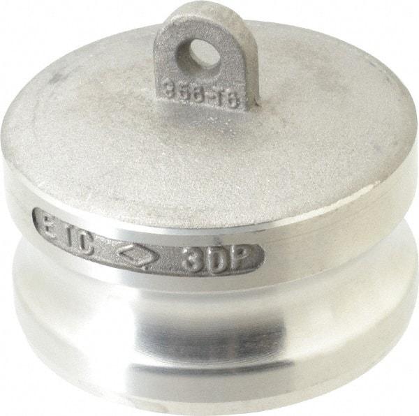 EVER-TITE Coupling Products - 3" Aluminum Cam & Groove Suction & Discharge Hose Dust Plug For Use with Couplers - Part DP, 125 Max psi - Exact Tool & Supply