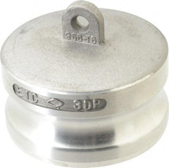 EVER-TITE Coupling Products - 3" Aluminum Cam & Groove Suction & Discharge Hose Dust Plug For Use with Couplers - Part DP, 125 Max psi - Exact Tool & Supply