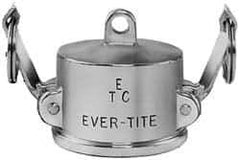 EVER-TITE Coupling Products - 4" Stainless Steel Cam & Groove Suction & Discharge Hose Dust Cap For Use with Adapters - Part DC, 100 Max psi - Exact Tool & Supply