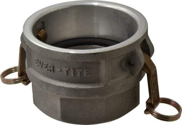 EVER-TITE Coupling Products - 4" Aluminum Cam & Groove Suction & Discharge Hose Female Coupler Female NPT Thread - Part D, 3" Thread, 100 Max psi - Exact Tool & Supply