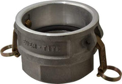 EVER-TITE Coupling Products - 4" Aluminum Cam & Groove Suction & Discharge Hose Female Coupler Female NPT Thread - Part D, 3" Thread, 100 Max psi - Exact Tool & Supply