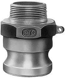 EVER-TITE Coupling Products - 3" Aluminum Cam & Groove Suction & Discharge Hose Male Adapter Male NPT Thread - Part F, 4" Thread, 125 Max psi - Exact Tool & Supply