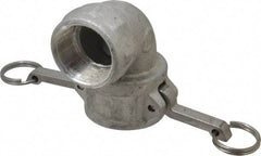EVER-TITE Coupling Products - 1-1/2" Aluminum Cam & Groove Suction & Discharge Hose Female Coupler Female NPT Thread, 90° - Part D, 1-1/2" Thread, 250 Max psi - Exact Tool & Supply