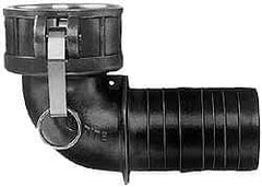 EVER-TITE Coupling Products - 4" Aluminum Cam & Groove Suction & Discharge Hose Female Coupler Hose Shank, 90° - Part C, 100 Max psi - Exact Tool & Supply