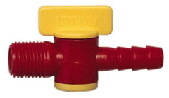 Value Collection - 2 Piece, 1/4" ID Coolant Hose Nipple Valve - Male to Female Connection, POM Body, 1/4 NPT, Use with Snap Together Hose Systems - Exact Tool & Supply