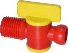 Value Collection - 2 Piece, 1/4" ID Coolant Hose NPT Valve - Male to Female Connection, POM Body, 1/4 NPT, Use with Snap Together Hose Systems - Exact Tool & Supply