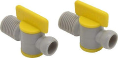 Value Collection - 2 Piece, 1/4" ID Coolant Hose NPT Valve - Male to Female Connection, POM Body, 1/4 NPT, Use with Snap Together Hose Systems - Exact Tool & Supply