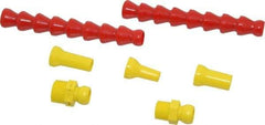 Value Collection - 7 Piece, 13" Hose Length, 1/2, 1/4 & 3/8" Nozzle Diam, 3/8" Hose ID, Coolant Hose Kit - 3/8 & 1/2" NPT For Snap Flow Modular Hose Systems - Exact Tool & Supply