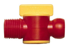 Value Collection - 2 Piece, 3/8" ID Coolant Hose BSPT Valve - Male to Female Connection, POM Body, 3/8 BSPT, Use with Snap Together Hose Systems - Exact Tool & Supply