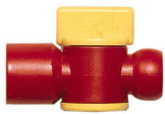 Value Collection - 2 Piece, 3/8" ID Coolant Hose BSPT Valve - Female to Female Connection, POM Body, 3/8 BSPT, Use with Snap Together Hose Systems - Exact Tool & Supply