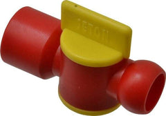 Value Collection - 2 Piece, 3/8" ID Coolant Hose BSPT Valve - Female to Female Connection, POM Body, 3/8 BSPT, Use with Snap Together Hose Systems - Exact Tool & Supply
