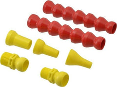 Value Collection - 7 Piece, 13" Hose Length, 1/2, 1/4 & 3/8" Nozzle Diam, 1/2" Hose ID, Coolant Hose Kit - 3/8 & 1/2" BSPT For Snap Flow Modular Hose Systems - Exact Tool & Supply
